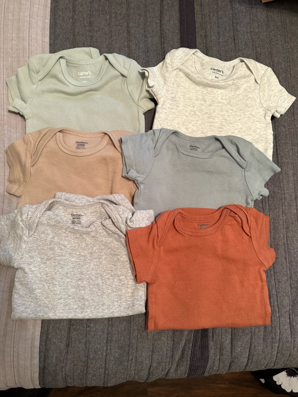 Bundle of 6 Baby Short-Sleeve Onesies - Multi Color Pack
